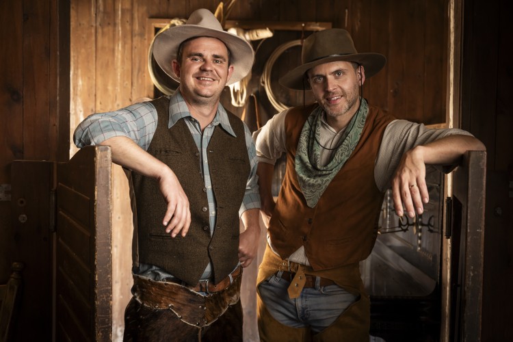 Cowboys & Cowgirls tijdens spotopnames van Wild Wild West-editie van Het Schlagerfestival